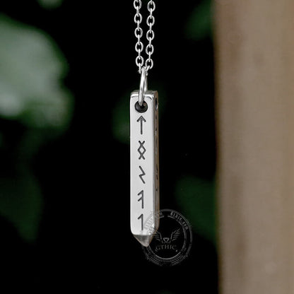 Viking Runes Geometric Stainless Steel Pendant