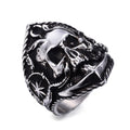 Anchor Skull Rings / Buccaneer Compass Octopus Tentacle Skull Ring / Punk Biker Jewelry