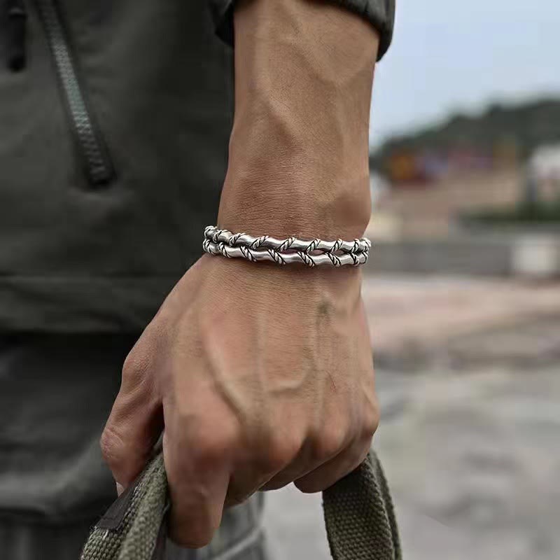 Bamboo Pattern Luck Cuff Bracelet | Copper Spiritual Bracelet