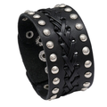 Male Genuine Leather Bracelet of Manual Weave / Wide Bangles in Punk Rock Style