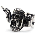 Biker Skull Ring / Stainless Steel Biker Jewelry for