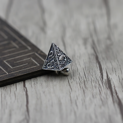 Silver Pendant in Form Pyramid With Animals / Jewelry of Thai Silver S925