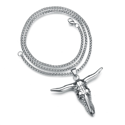 Stainless Steel Bull Head Shape Pendant Necklace / Alternative Fashhion Jewelry