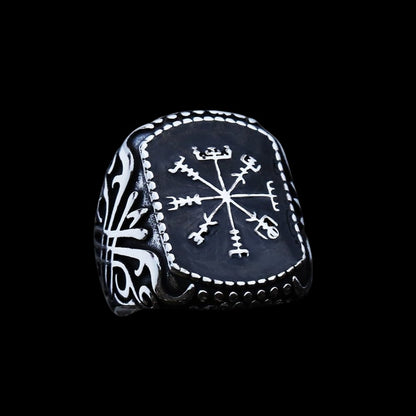Vegvisir Black Epoxy Ring
