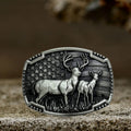 American Flag Elk Zinc Alloy Belt Buckle