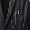 Cross Tassel Chain Brooch