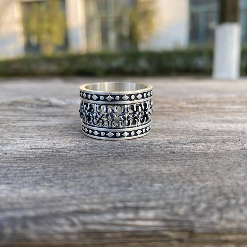 Crown Design Sterling Silver Ring