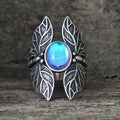 Double Butterfly Gem Sterling Silver Ring