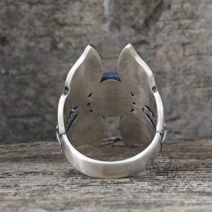 Double Butterfly Gem Sterling Silver Ring
