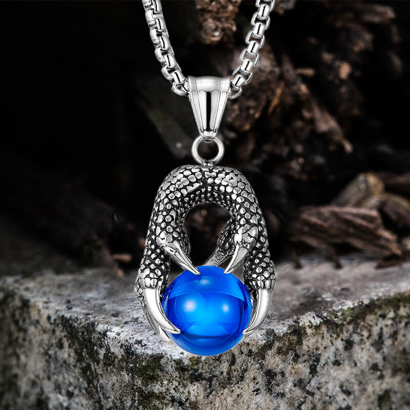 Dragon Claw Agate Stainless Steel Pendant