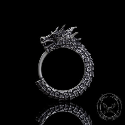 Dragon Sterling Silver Huggie Earrings