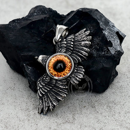 Falcon Wings Devil Eye Stainless Steel Pendant
