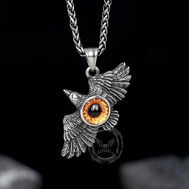 Falcon Wings Devil Eye Stainless Steel Pendant