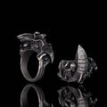 Fierce Shark Ocean Wave Sterling Silver Ring