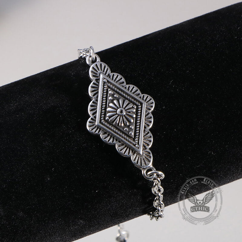 Geometric Pattern Stainless Steel Bracelet