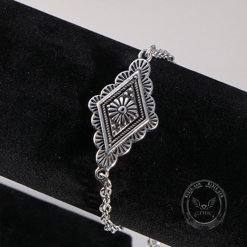 Geometric Pattern Stainless Steel Bracelet