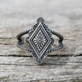 Geometric Pattern Stainless Steel Ring