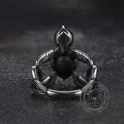 Indian Turtle Turquoise Stainless Steel Ring