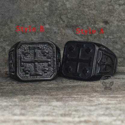 Jerusalem Cross Stainless Steel Christian Ring