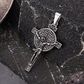 Jesus Suffering Inri Cross Stainless Steel Pendant