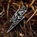 Lightning Bolt Skull Stainless Steel Pendant