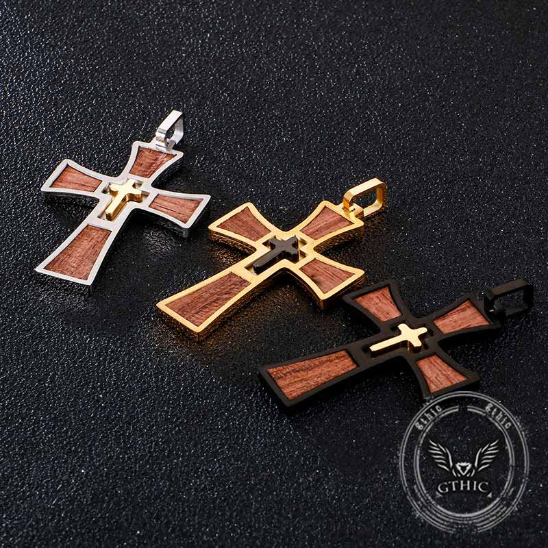 Multi-layered Cross Stainless Steel Pendant