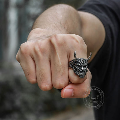 Oni Mask Stainless Steel Ring