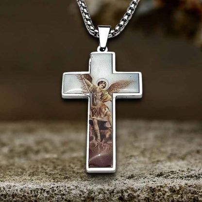 Painted Jesus Cross Stainless Steel Pendant