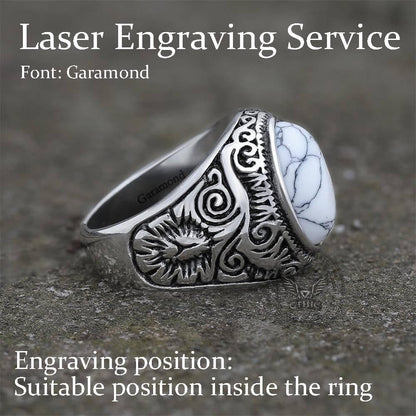 Pattern Gem Sterling Silver Ring