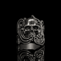 Pattern Sterling Silver Skull Ring