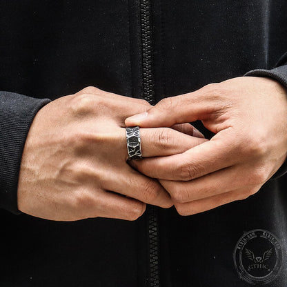 Runes Stainless Steel Viking Ring