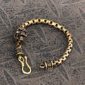 Skull Brass Box Chain Bracelet