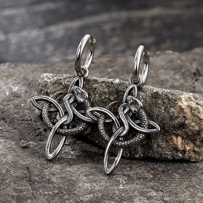 Snake Celtic Knot Stainless Steel Earrings