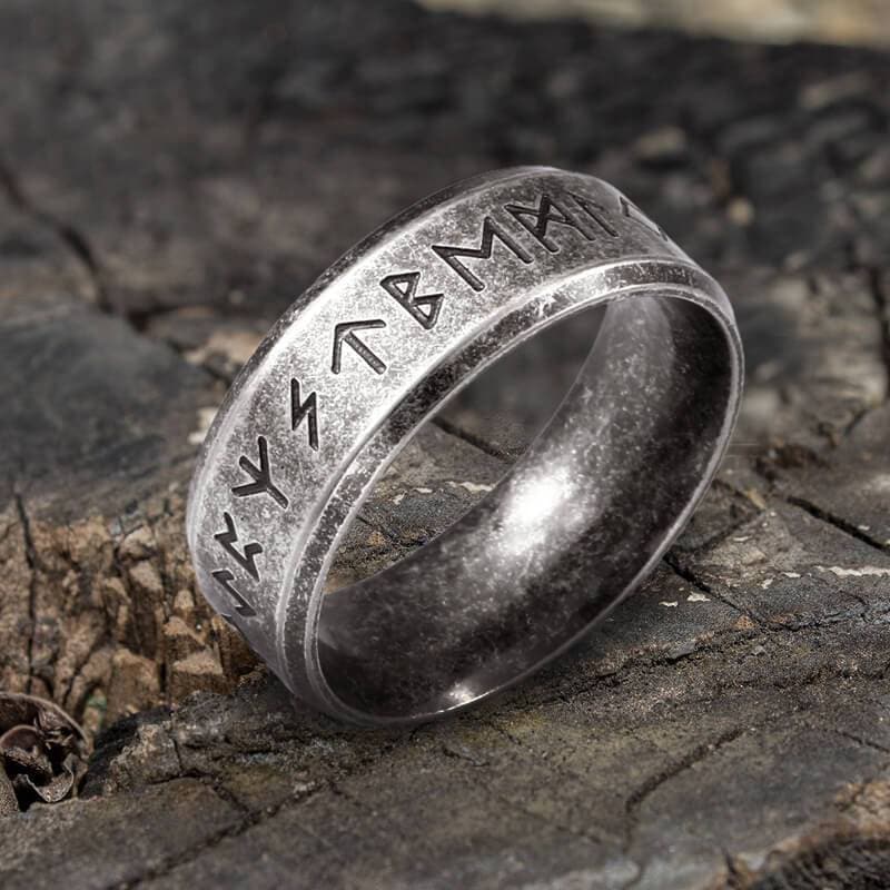 Viking Runes Sterling Silver Ring