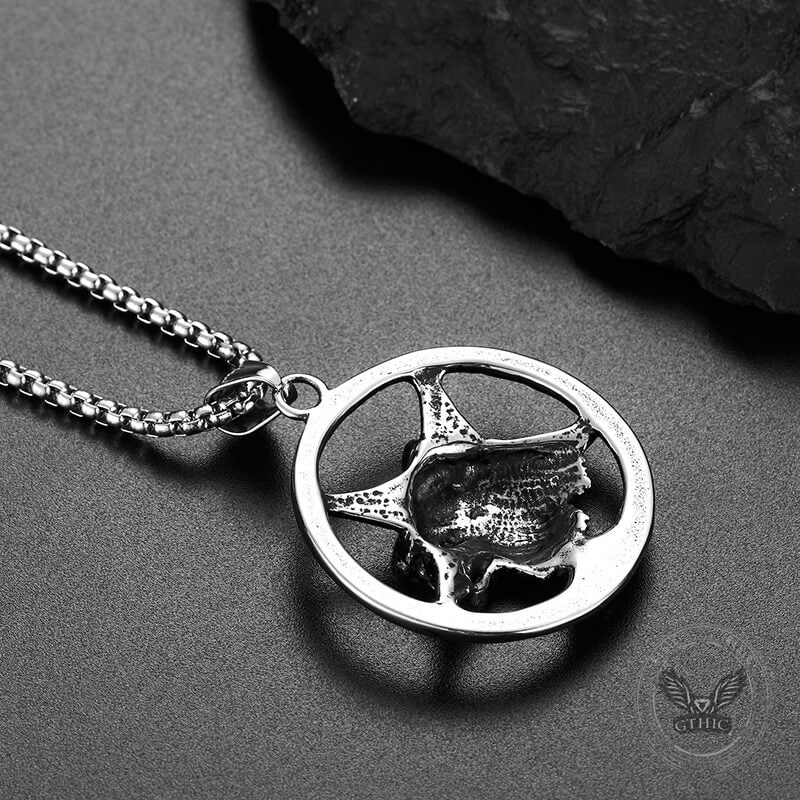 Viking Wolf Head Stainless Steel Pendant