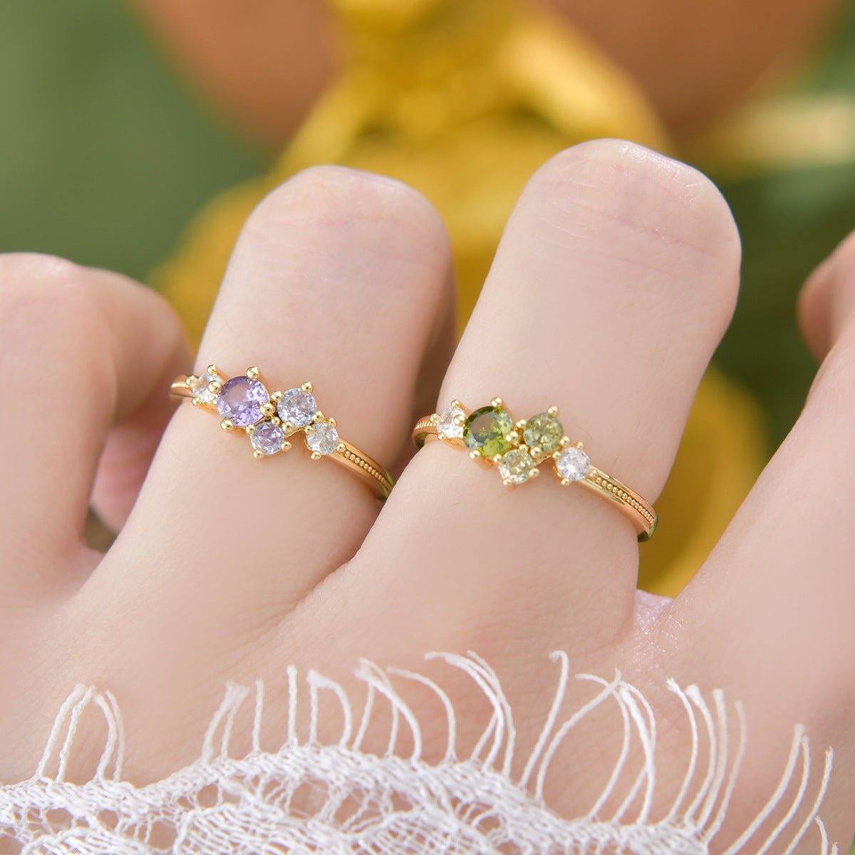 Violet Cascade Ring