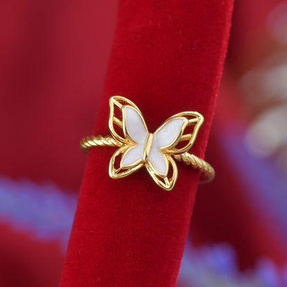 White Mariposa Ring