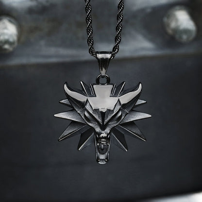 Wild Hunt Wolf Head Stainless Steel Pendant